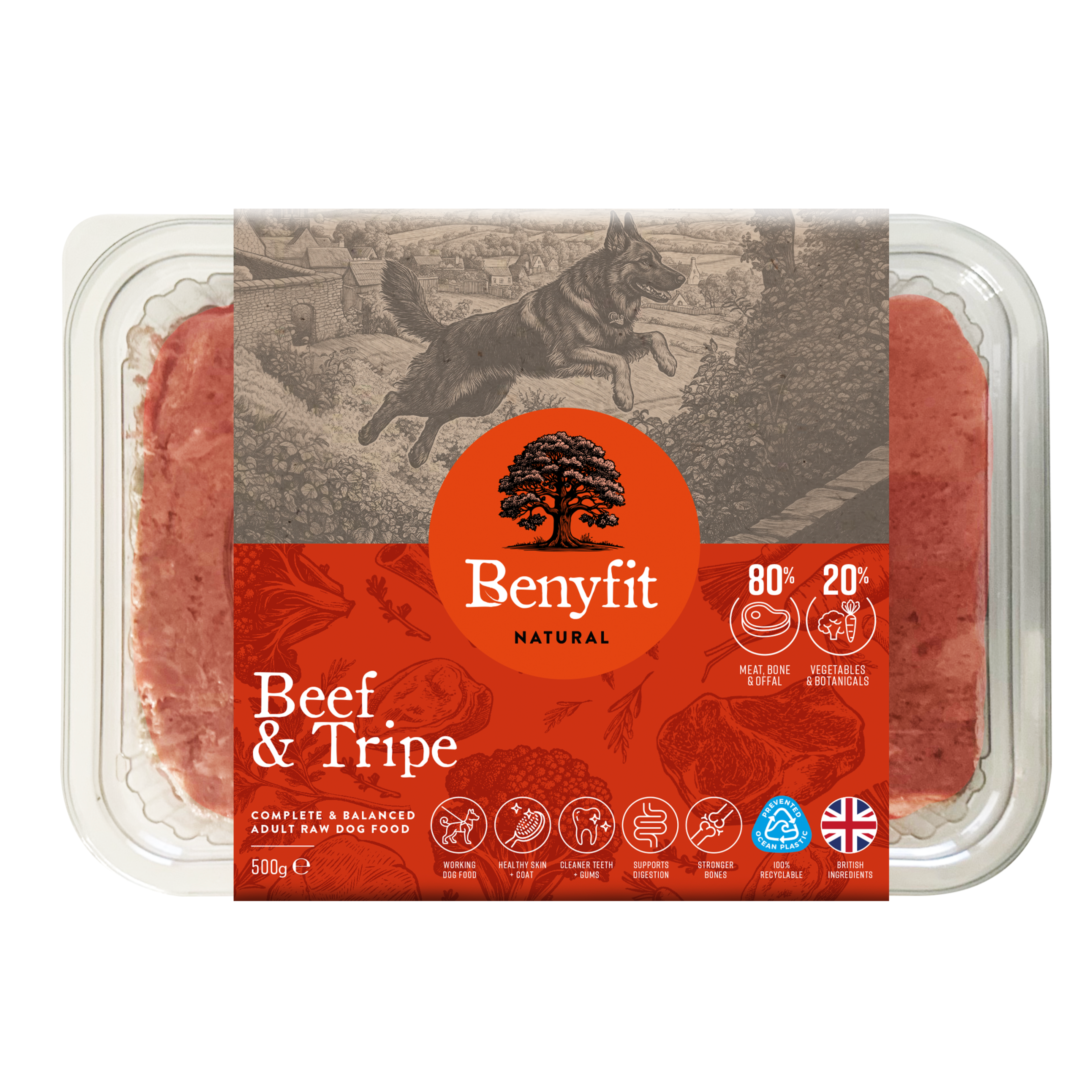Beef Tripe Complete Raw Dog Food Benyfit Natural