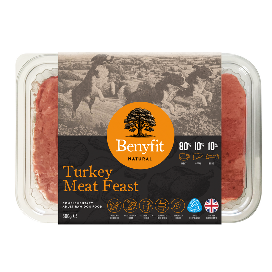 turkey meat feast 801010 veg free raw dog food benyfit natural