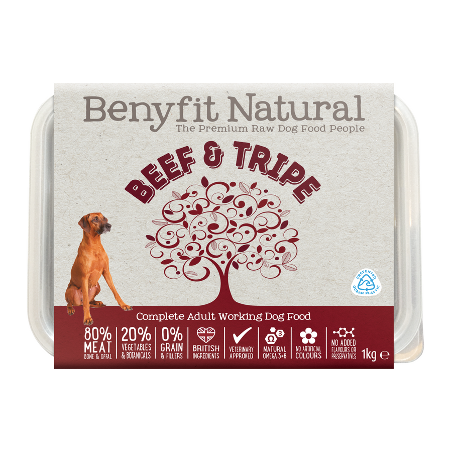 Beef & Tripe Complete Adult Raw Working Dog Food