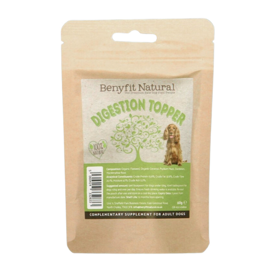 Digestion topper raw dog food supplement