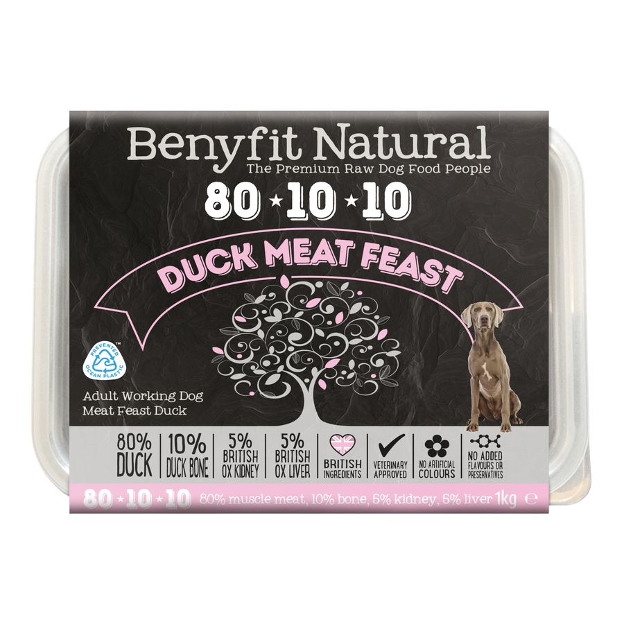 80 10 10 Duck Meat Feast Adult Raw Working Dog Food
